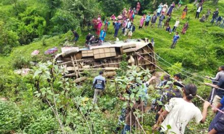 रोल्पामा बस दुर्घटना : चार यात्रुको मृत्यु, पाँच घाइते