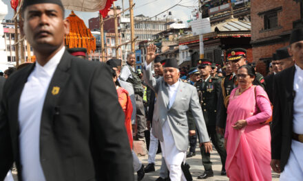 राष्ट्रपति पौडेलद्वारा इन्द्रजात्रा अवलोकन